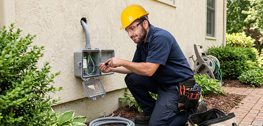 Outdoor Outlet Installation on Vinyl Siding in Madison